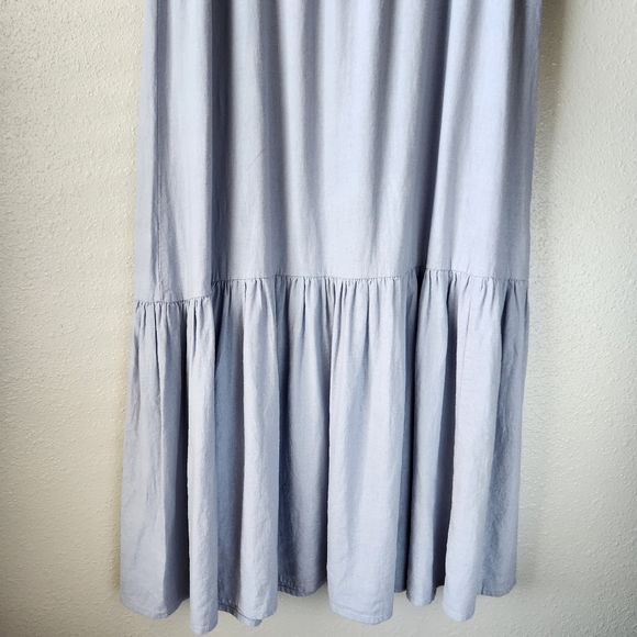 CYNTHIA ROWLEY Linen Viscose Blend Butterfly Sleeve Tiered Maxi Dress - Picture 7 of 12